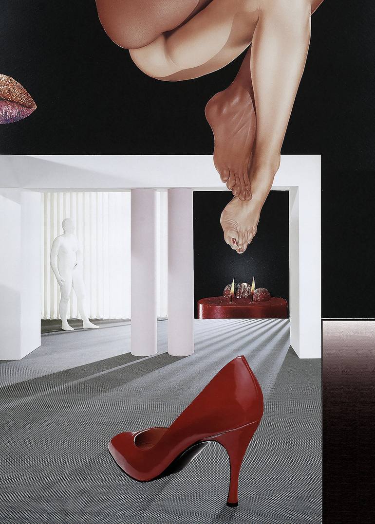 Original Conceptual Erotic Collage by Panos Pliassas