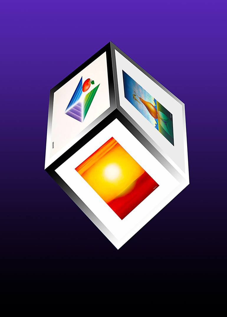 Print of Cubism Geometric Mixed Media by Panos Pliassas
