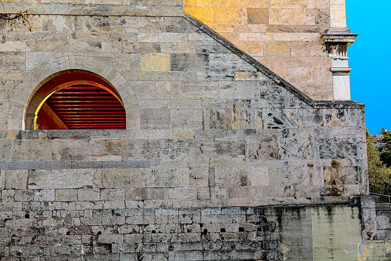 Original Architecture Photography by Panos Pliassas | Photorealism Art on Paper | Ancient Stone Wall and Archway -4699
