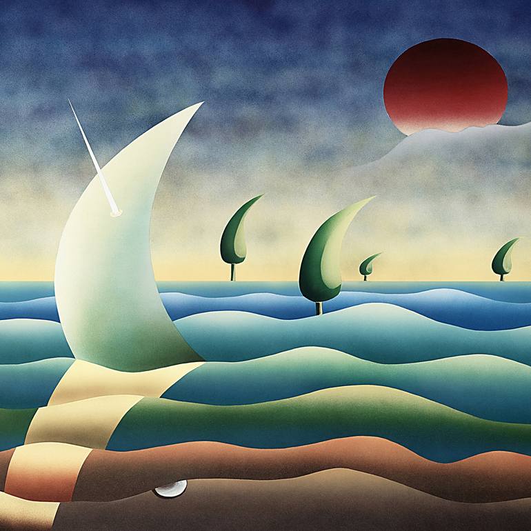 Original Conceptual Seascape Painting by Panos Pliassas