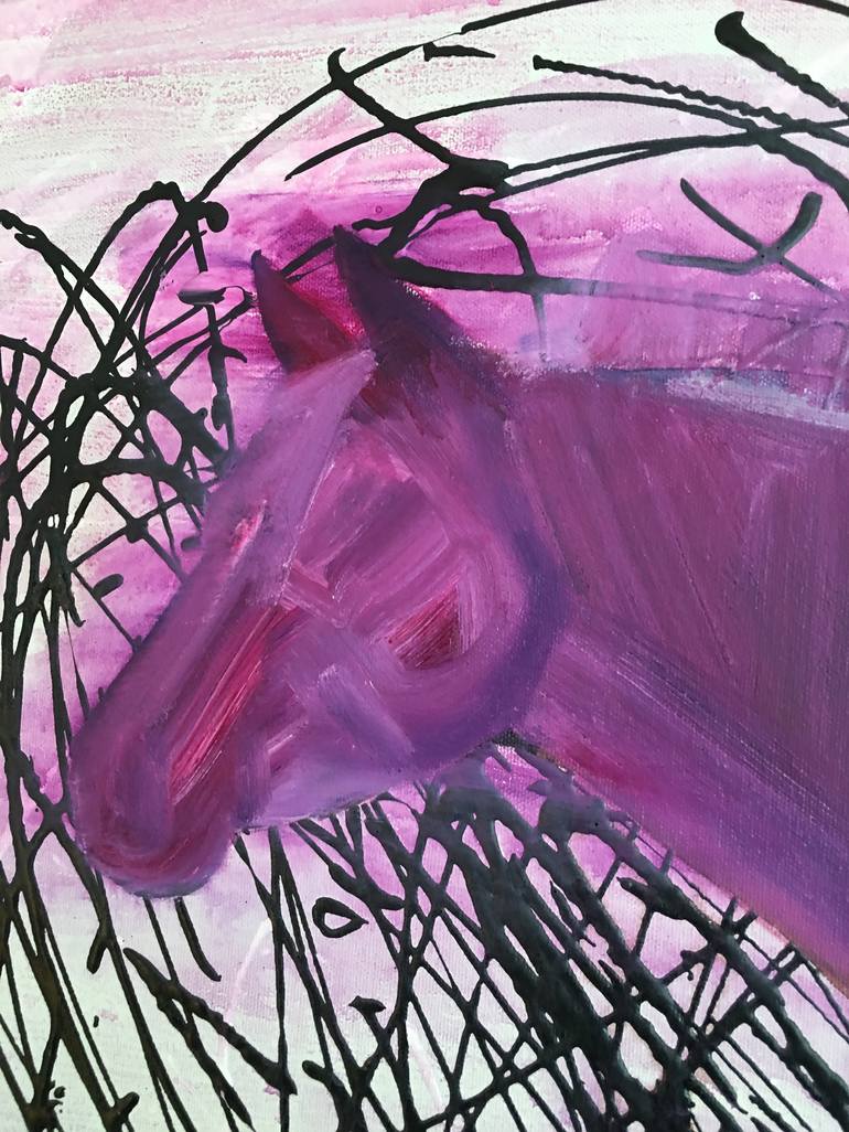 Original Abstract Expressionism Horse Painting by Catherine McClay