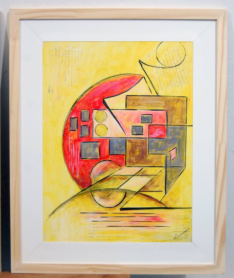 Original Abstract Geometric Painting by Marcio França Moreira