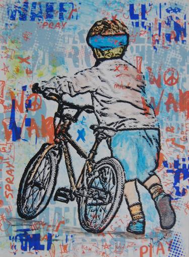 Original Pop Art Children Mixed Media by Marcio França Moreira