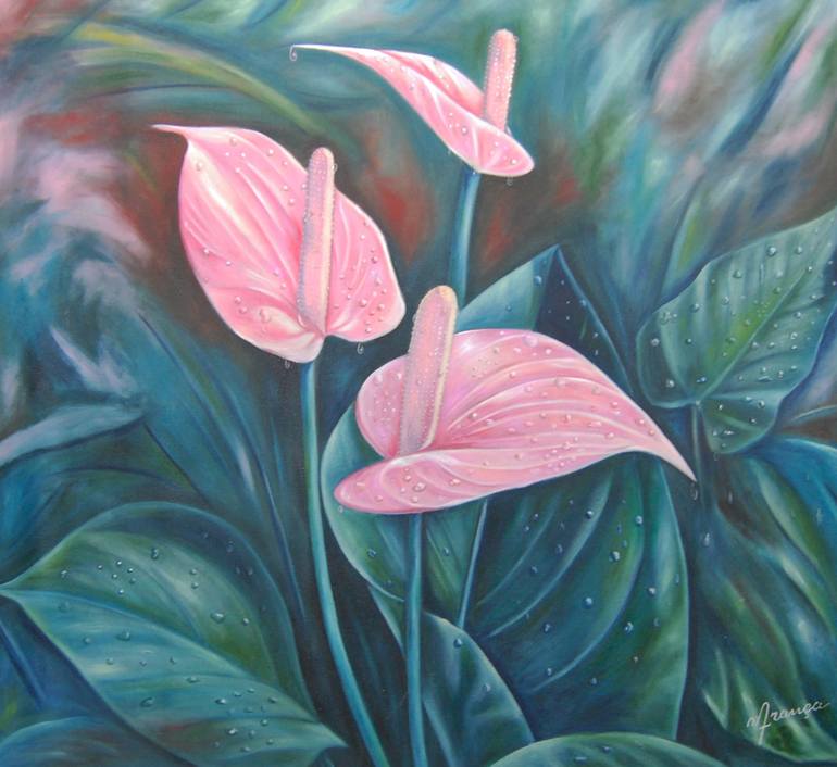 Anthurium Painting by Marcio França Moreira