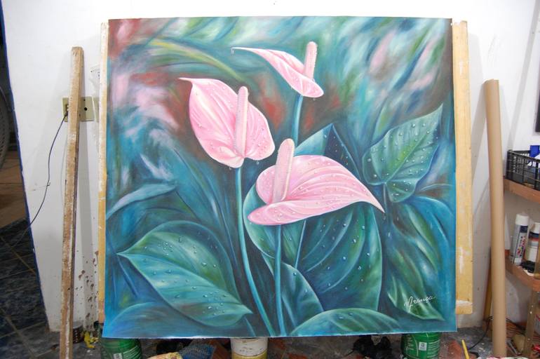 Original Floral Painting by Marcio França Moreira