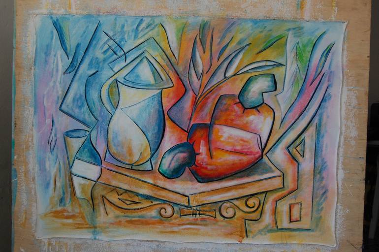 Original Art Deco Still Life Painting by Marcio Franca Moreira