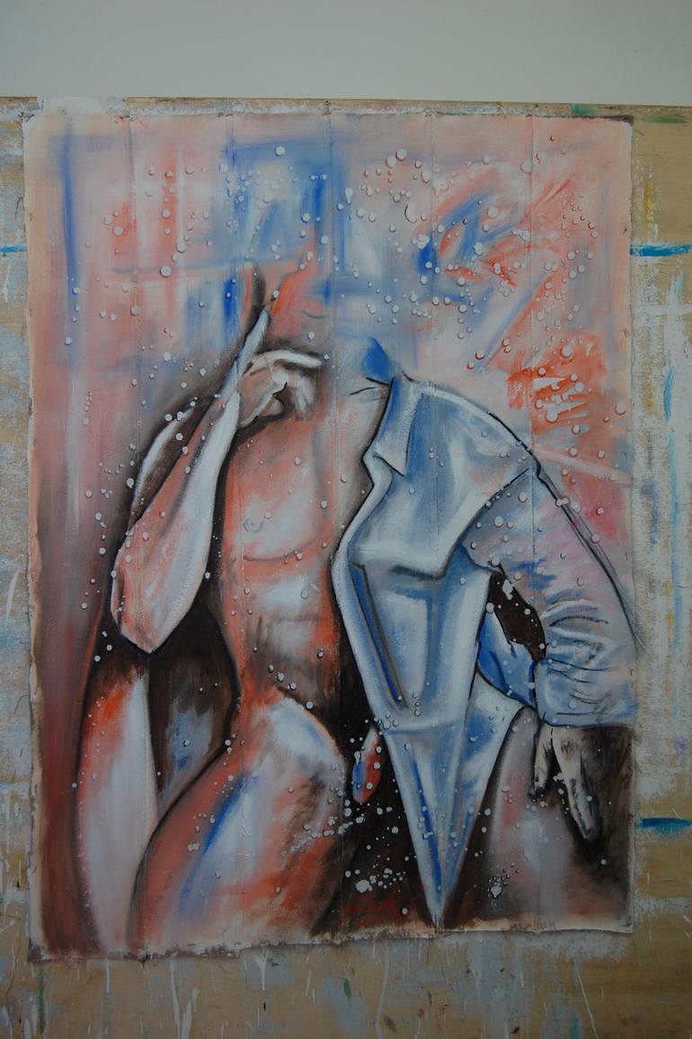 Original Abstract Men Painting by Marcio França Moreira