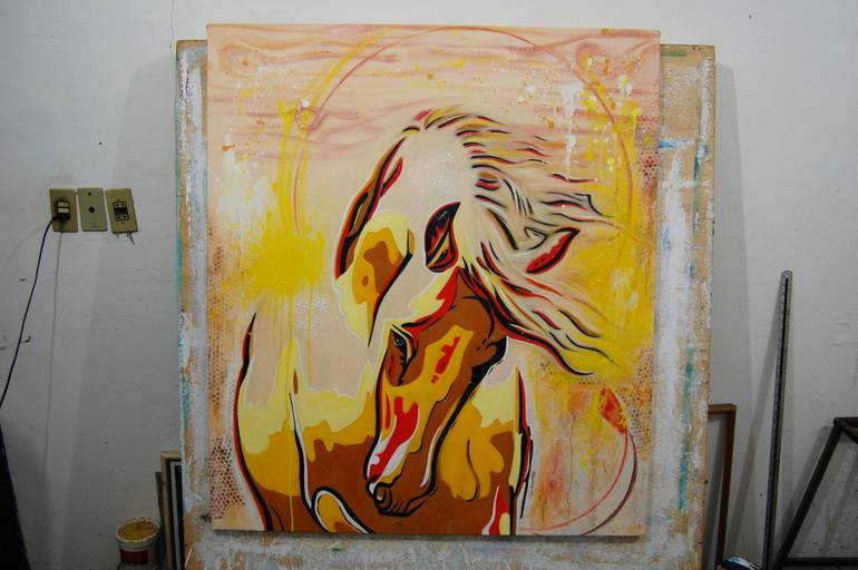 Original Art Deco Animal Painting by Marcio Franca Moreira