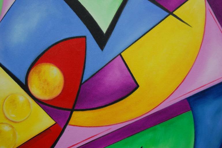 Original Abstract Geometric Painting by Marcio Franca Moreira