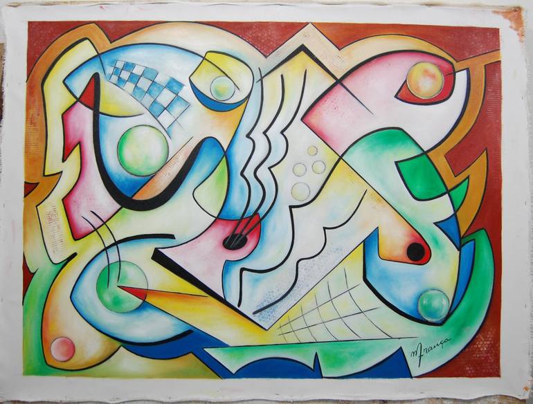 Original Art Deco Abstract Painting by Marcio França Moreira