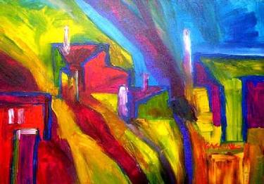 Print of Abstract Expressionism Architecture Paintings by Oscar Gagliano