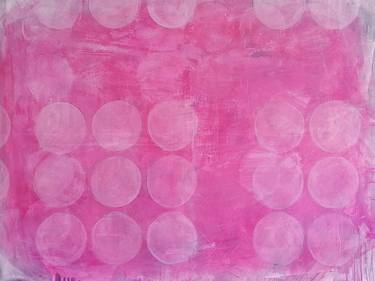 Pink Abstract with White Circles thumb