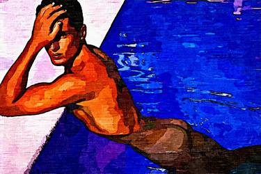 Pool Boy II (original sold - 2/50 limited edition print of oil painting) thumb