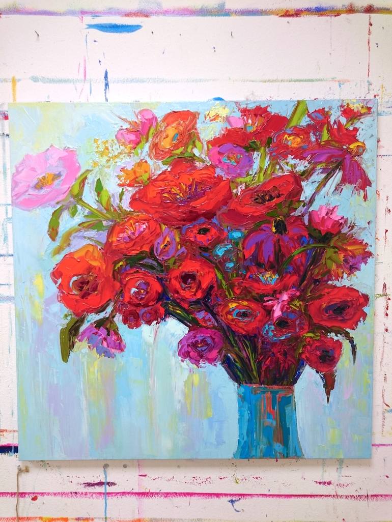 Original Impressionism Floral Painting by Patricia Awapara