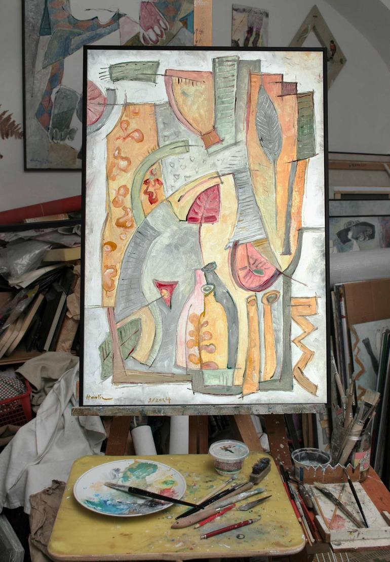 Original Abstract Still Life Painting by Jiri Havlik