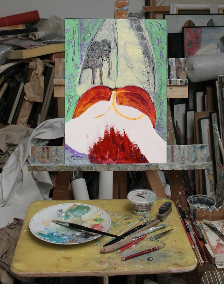 Original Modernism Women Painting by Jiri Havlik