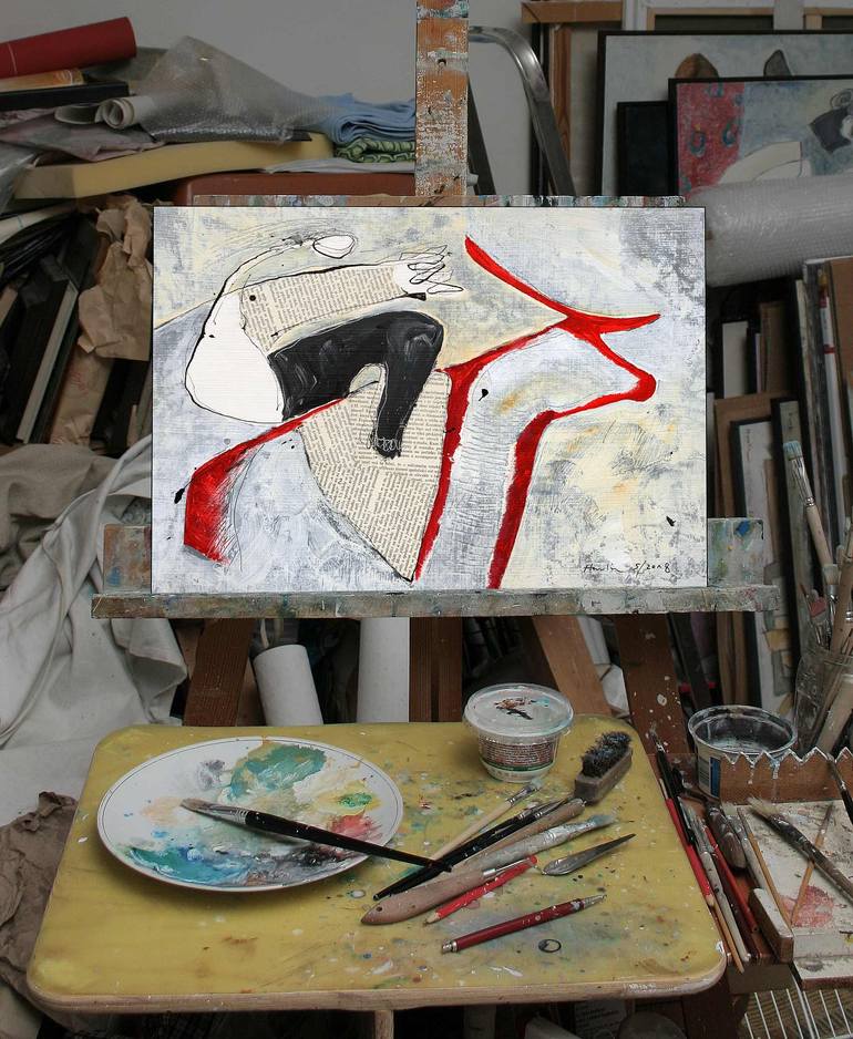 Original Modernism People Painting by Jiri Havlik