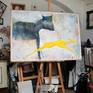 Acrylic, tempera and pencil on canvas - please note this work is sent unstretched and rolled and ready for stretching by a framer - there is approx 4 cm around the edges to allow for stretching.