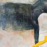 Acrylic, tempera and pencil on canvas - please note this work is sent unstretched and rolled and ready for stretching by a framer - there is approx 4 cm around the edges to allow for stretching.