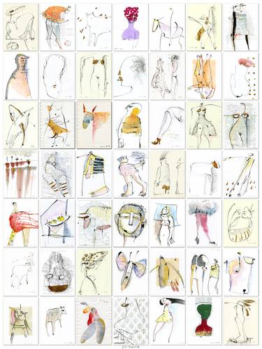 Original Expressionism Time Drawings by Jiri Havlik