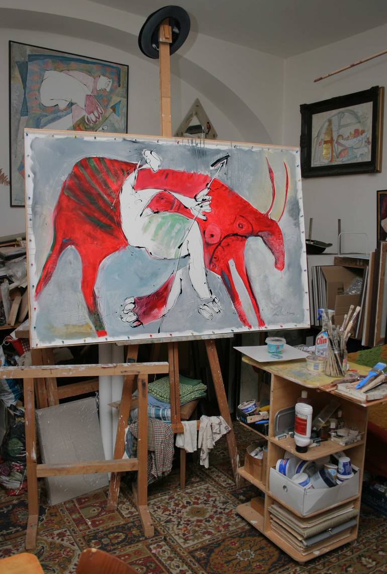 Original Expressionism Animal Painting by Jiri Havlik