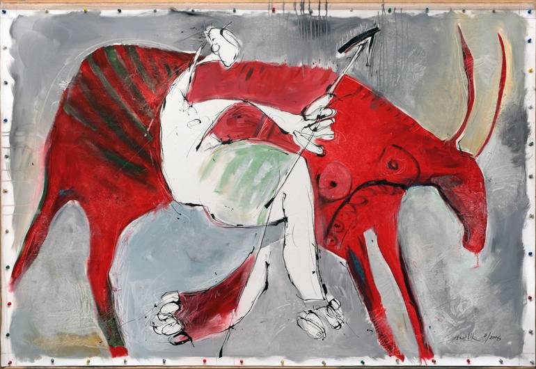 Original Expressionism Animal Painting by Jiri Havlik