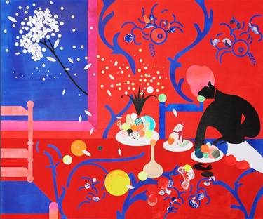Saatchi Art Artist Désirée Liberté; Collage, “Red&Blue” #art