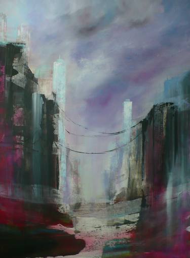 Original Abstract Cities Paintings by Denise Cloutier