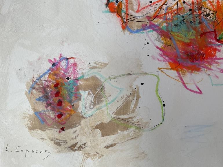 Original Abstract Expressionism Abstract Drawing by Linda Coppens