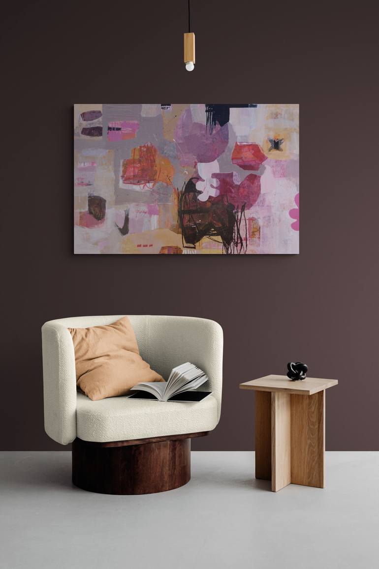 Original Modernism Abstract Painting by Linda Coppens
