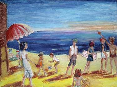 Original Figurative Beach Paintings by Shula Ross
