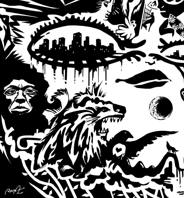 Original Abstract Music Drawing by Joao Rapozo