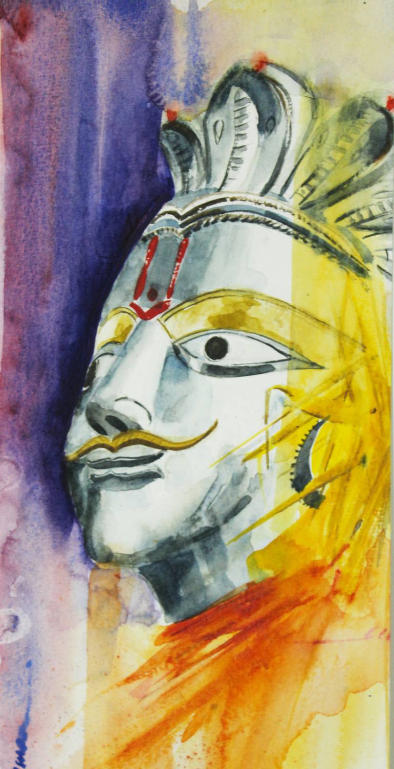 watercolor painting god