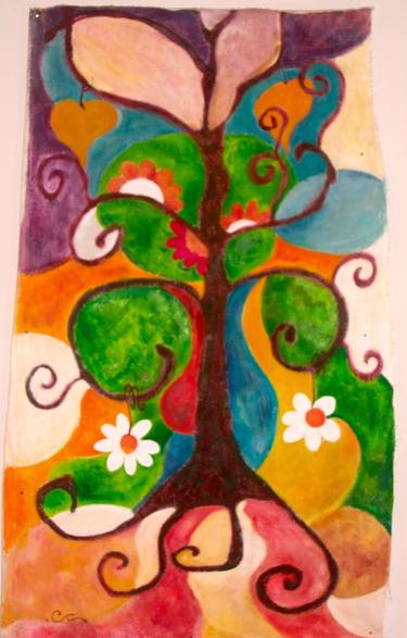 Original Tree Painting by cecilia vittori