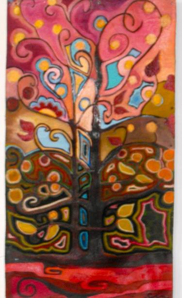 Original Expressionism Tree Painting by cecilia vittori