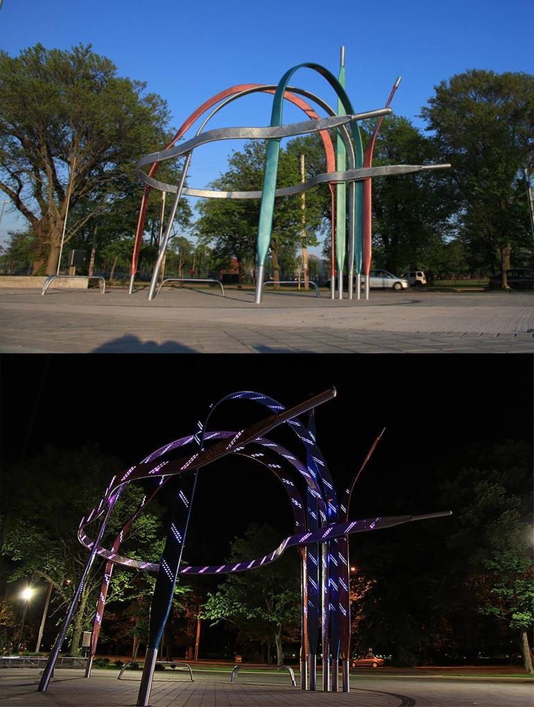 Original urban Sport Sculpture by Ilan Sandler