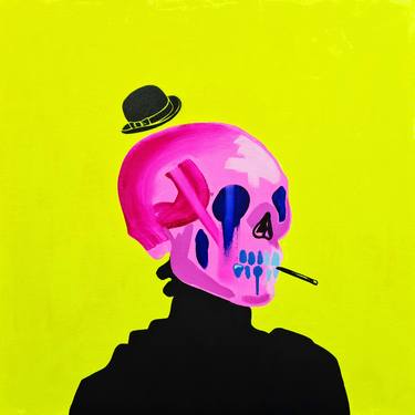 Saatchi Art Artist Tim Fowler; Paintings, “Skull with bowler hat” #art