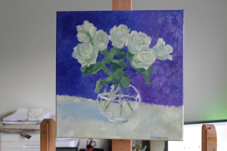 Original Impressionism Floral Painting by Juri Semjonov
