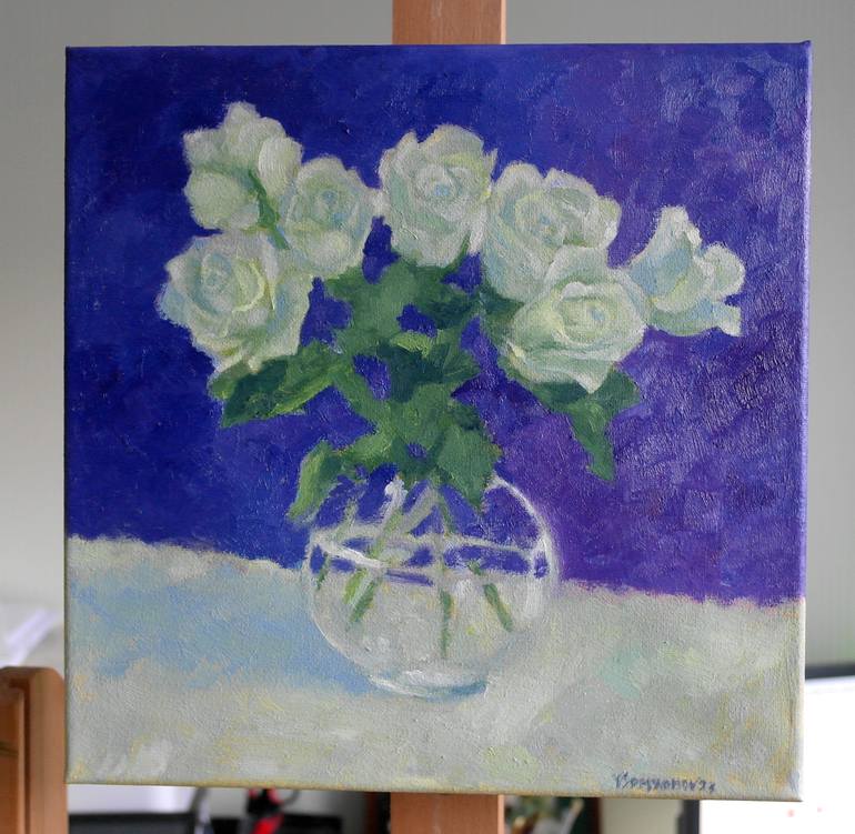 Original Impressionism Floral Painting by Juri Semjonov