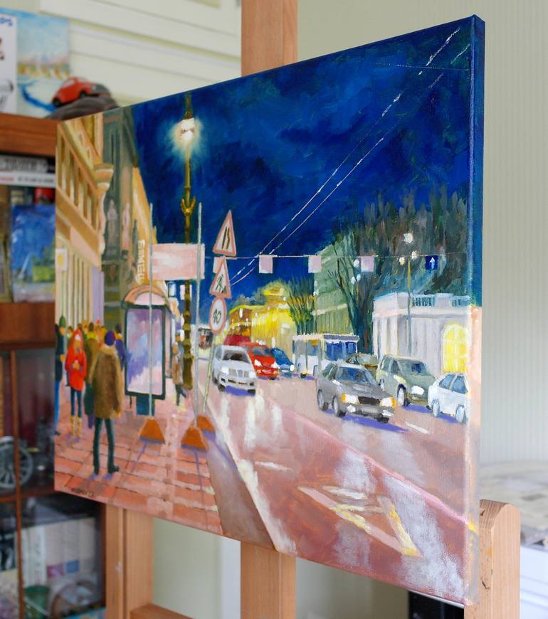 Original Art Deco Cities Painting by Juri Semjonov