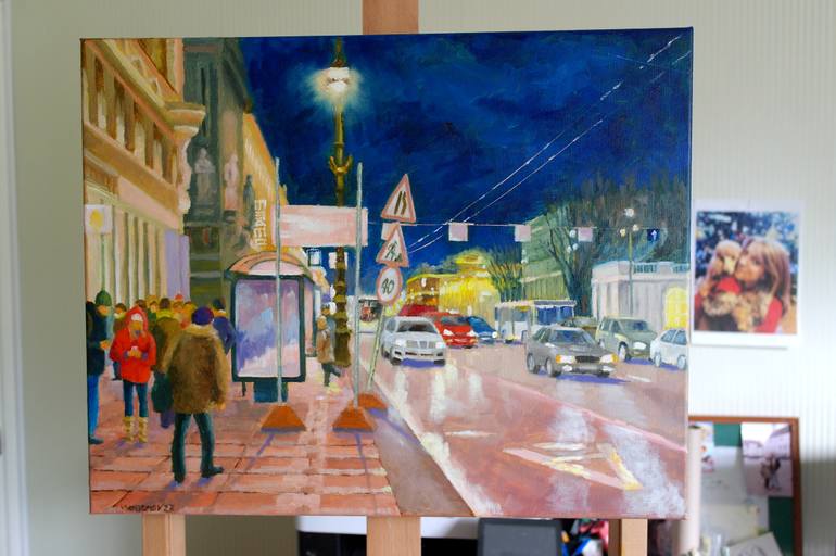 Original Art Deco Cities Painting by Juri Semjonov