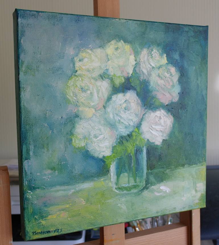 Original Impressionism Floral Painting by Juri Semjonov