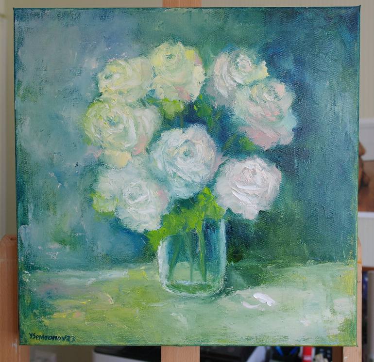 Original Impressionism Floral Painting by Juri Semjonov