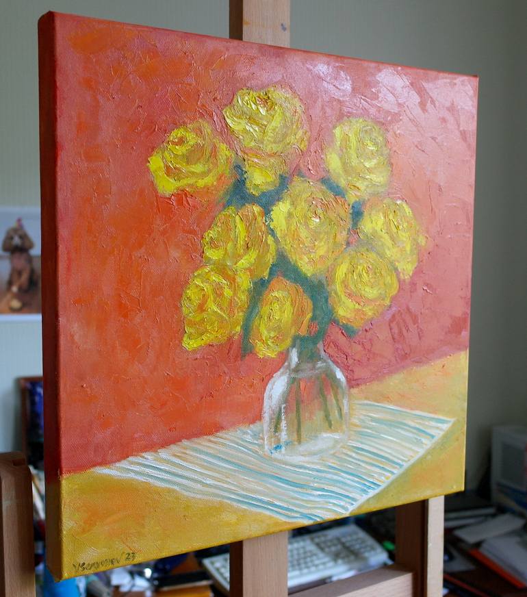 Original Impressionism Floral Painting by Juri Semjonov
