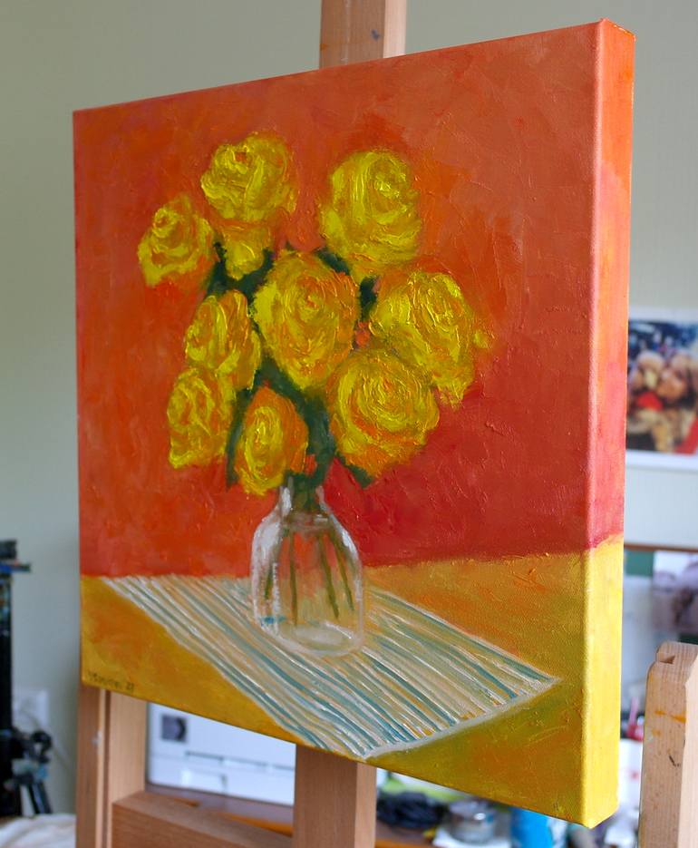 Original Impressionism Floral Painting by Juri Semjonov
