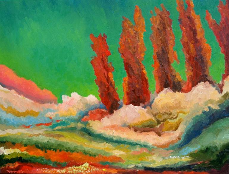 Original Abstract Landscape Paintings by Juri Semjonov