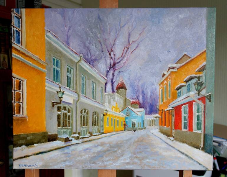 Original Impressionism Cities Painting by Juri Semjonov