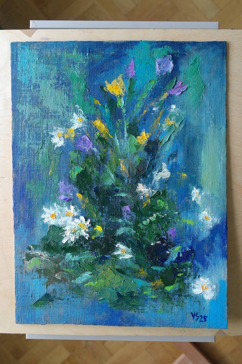 Original Expressionism Floral Painting by Juri Semjonov