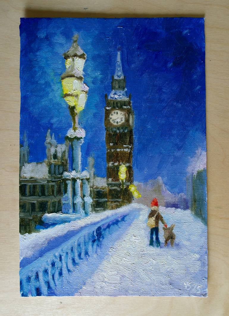 Original Impressionism Cities Painting by Juri Semjonov