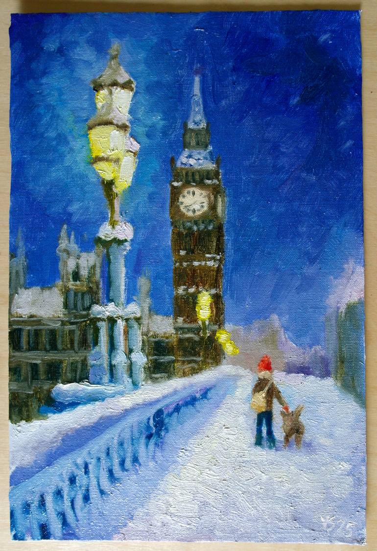 Original Impressionism Cities Painting by Juri Semjonov